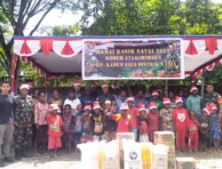 Damai Kasih Natal 2022| DANDIM 1710/MIMIKA Berbagi Kasih Bersama Masyarakat.