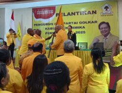 Setelah Dilantik, Ketua DPD Golkar Optimis Tambah Perolehan Kursi di DPRD Mimika Pada Pemilu 2024