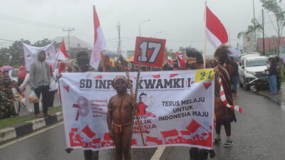 Ribuan Pelajar Ramaikan Karnaval Jelang HUT Republik Indonesia Ke-78.