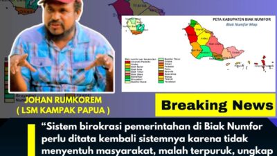 Mantan Pj Bupati Markus O. Mansnembra Berhasil Menata Birokrasi Pemda Sarmi. “Johan Rumkorem” MOM Layak Pimpin Pemda Biak Numfor.