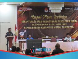 Rapat Pleno KPU Mimika Distrik Amar Joel Unggul