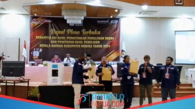 Pleno Hasil Rekapitulasi Perolehan Suara Distrik Mimika Barat Tengah Selesai,Berikut Hasilnya