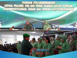 Didampingi Ketua Persit KCK Daerah XVII/Cenderawasih, Pangdam Beri Pengarahan Kepada Prajurit, PNS dan Persit