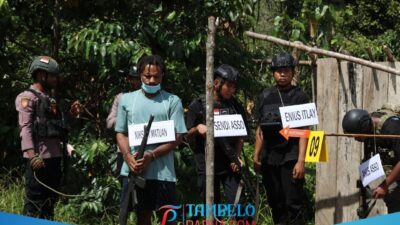 Satgas Damai Cartenz Gelar Rekonstruksi Kasus Penembakan Anggota Brimob Di Yalimo