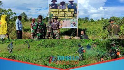 Sukseskan Program Hampangan, Satgas TMMD Ke-124 Bersama Warga Buka Lahan Tidur Menjadi Lahan Produktif