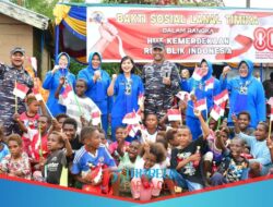 Lanal Timika Gelar Bakti Sosial Di Kampung Arwana, Sambut HUT Ke-80 RI