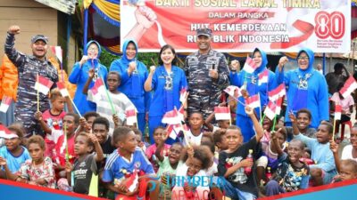 Lanal Timika Gelar Bakti Sosial Di Kampung Arwana, Sambut HUT Ke-80 RI