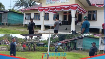 Jelang HUT ke-80 RI, Pemerintah Distrik Bersama TNI Polri Lakukan Sejumlah Persiapan