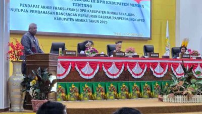 DPRK Mimika Menyetujui 8 Ranperda Non APBD Tahun 2025 Ditetapkan Menjadi Perda