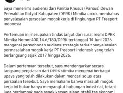 Terima Audiensi DPRK Mimika, Said Iqbal Berkomitmen Kawal Penyelesaian Mogok Kerja Freeport